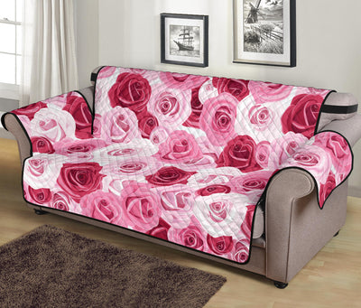 Pink Red Rose Pattern Print Sofa Cover Protector