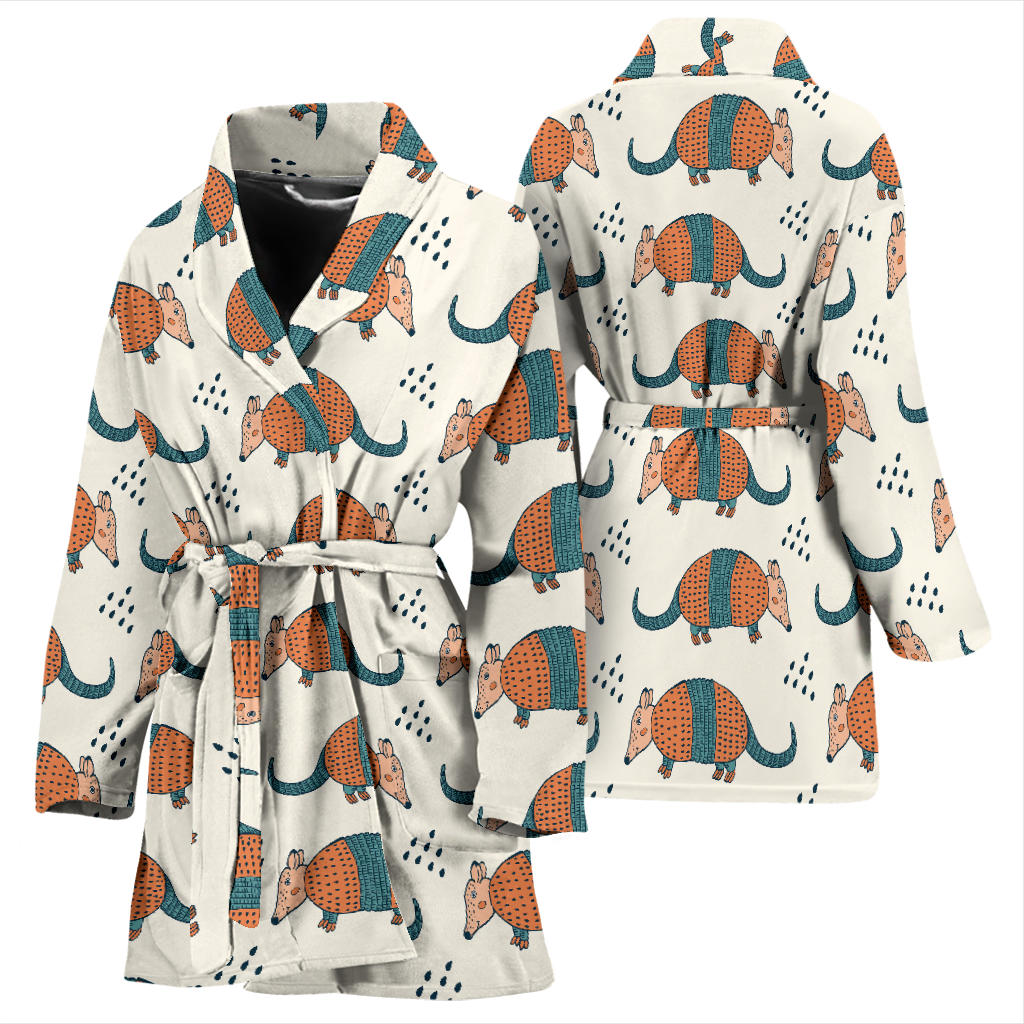Armadillo Pattern Print Design 01 Women Bathrobe