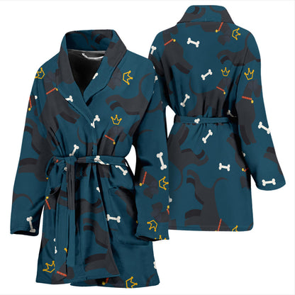 Schnauzers Pattern Print Design A04 Women Bathrobe