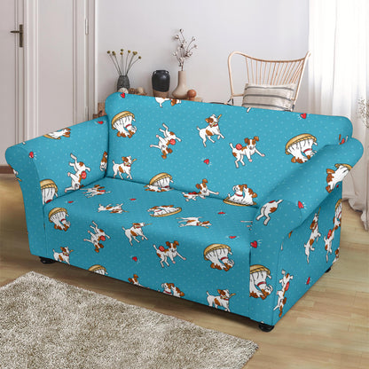 Russell Terriers Playing Print Design LKS305 Loveseat Couch Slipcover