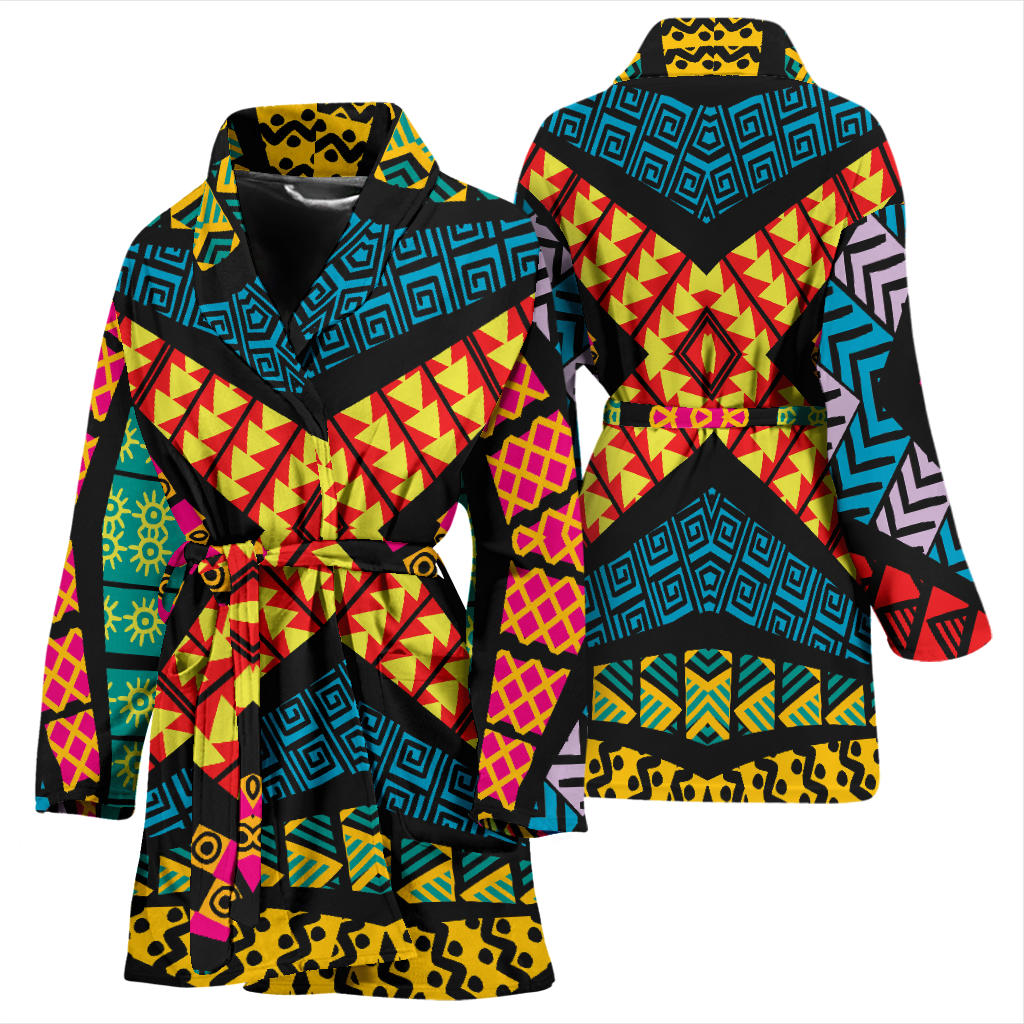 Kaleidoscope Pattern Print Design 05 Women Bathrobe