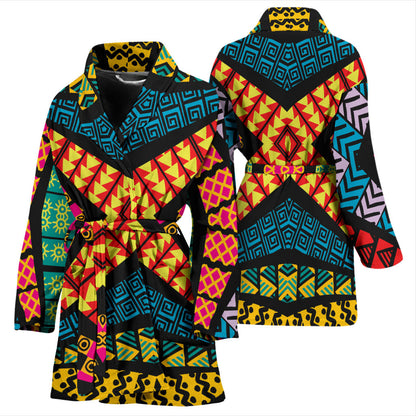 Kaleidoscope Pattern Print Design 05 Women Bathrobe