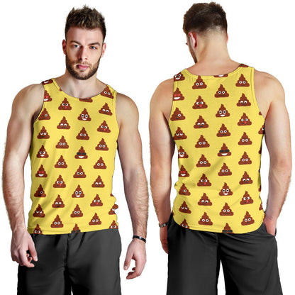 Emoji Poop Print Pattern Men Tank Top