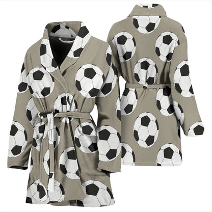 Soccer Ball Print Design LKS302 Women Bathrobe