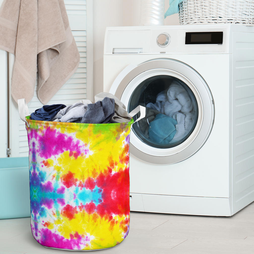 Tie Dye Rainbow Themed Print Laundry Basket