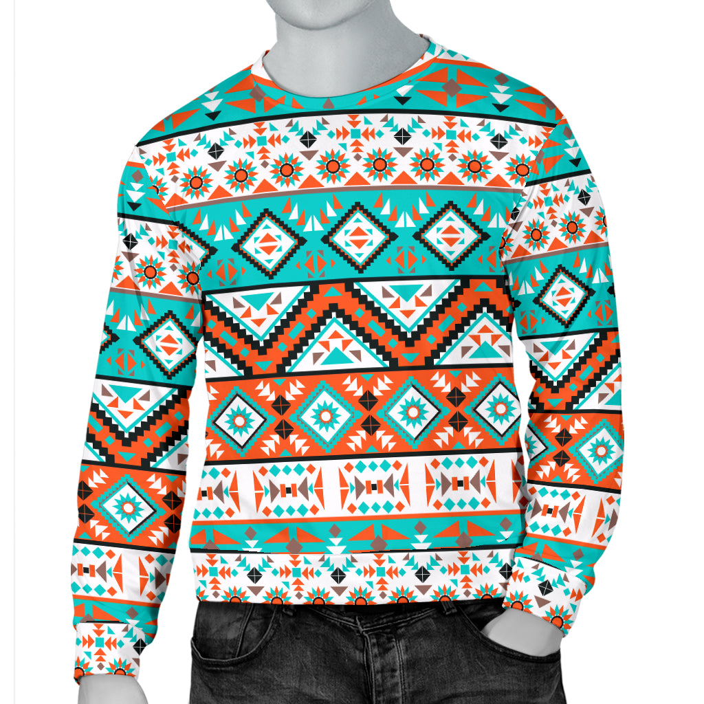 Navajo Style Print Pattern Men Long Sleeve Sweatshirt