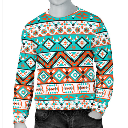 Navajo Style Print Pattern Men Long Sleeve Sweatshirt