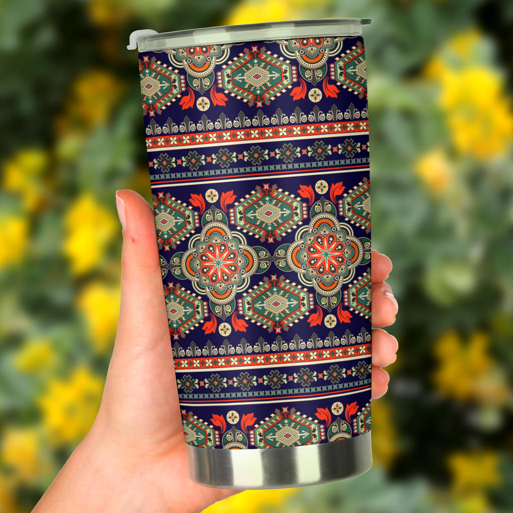 Ethnic Geometric Print Pattern Tumbler