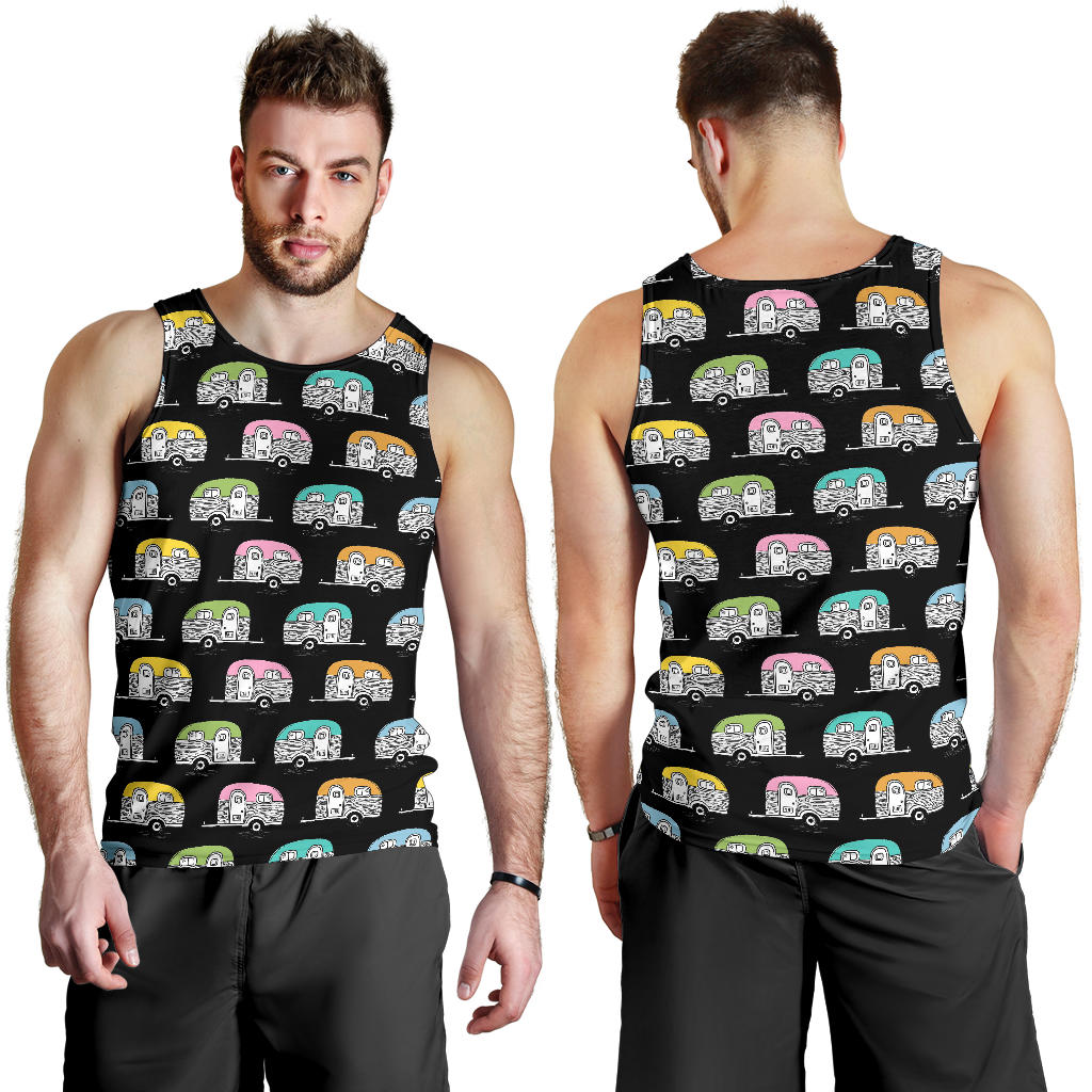 Camper Pattern Camping Themed No 2 Print Men Tank Top