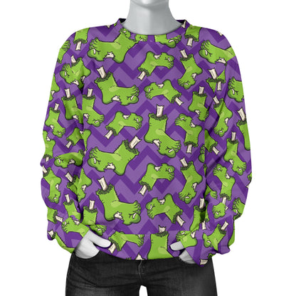 Zombie Foot Design Pattern Print Women Long Sleeve Sweatshirt