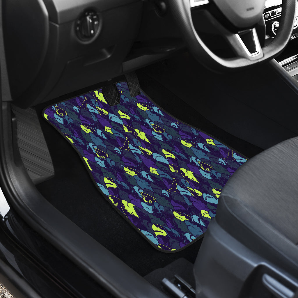 Shark Neon color Print Car Floor Mats Front Back