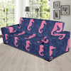 SeaHorse Pink Pattern Print Design 02 Sofa Slipcover