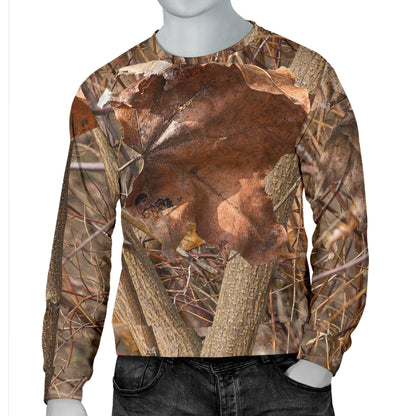 Camo Realistic Tree Forest Autumn Print Men Long Sleeve Sweatshirt