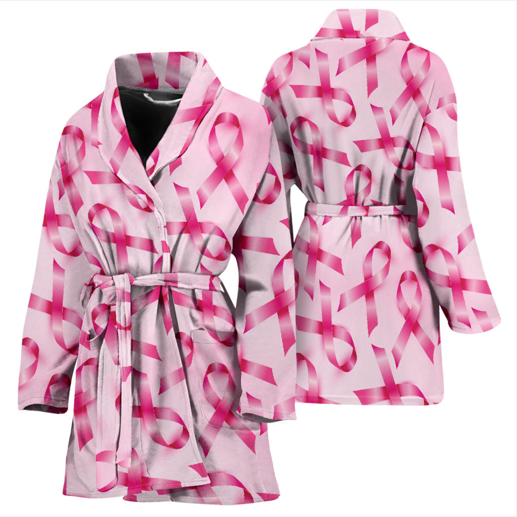 Breast cancer Pattern Print Design 04 Women Bathrobe