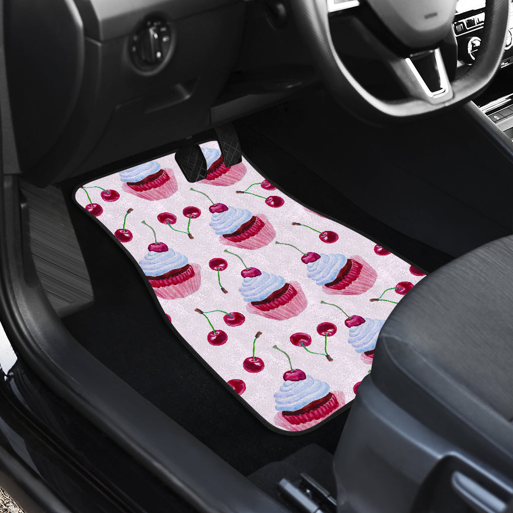 Cherry Cupcake Pink Pattern Car Floor Mats Front Back
