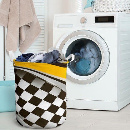 Checkered Flag Racing Style Laundry Basket