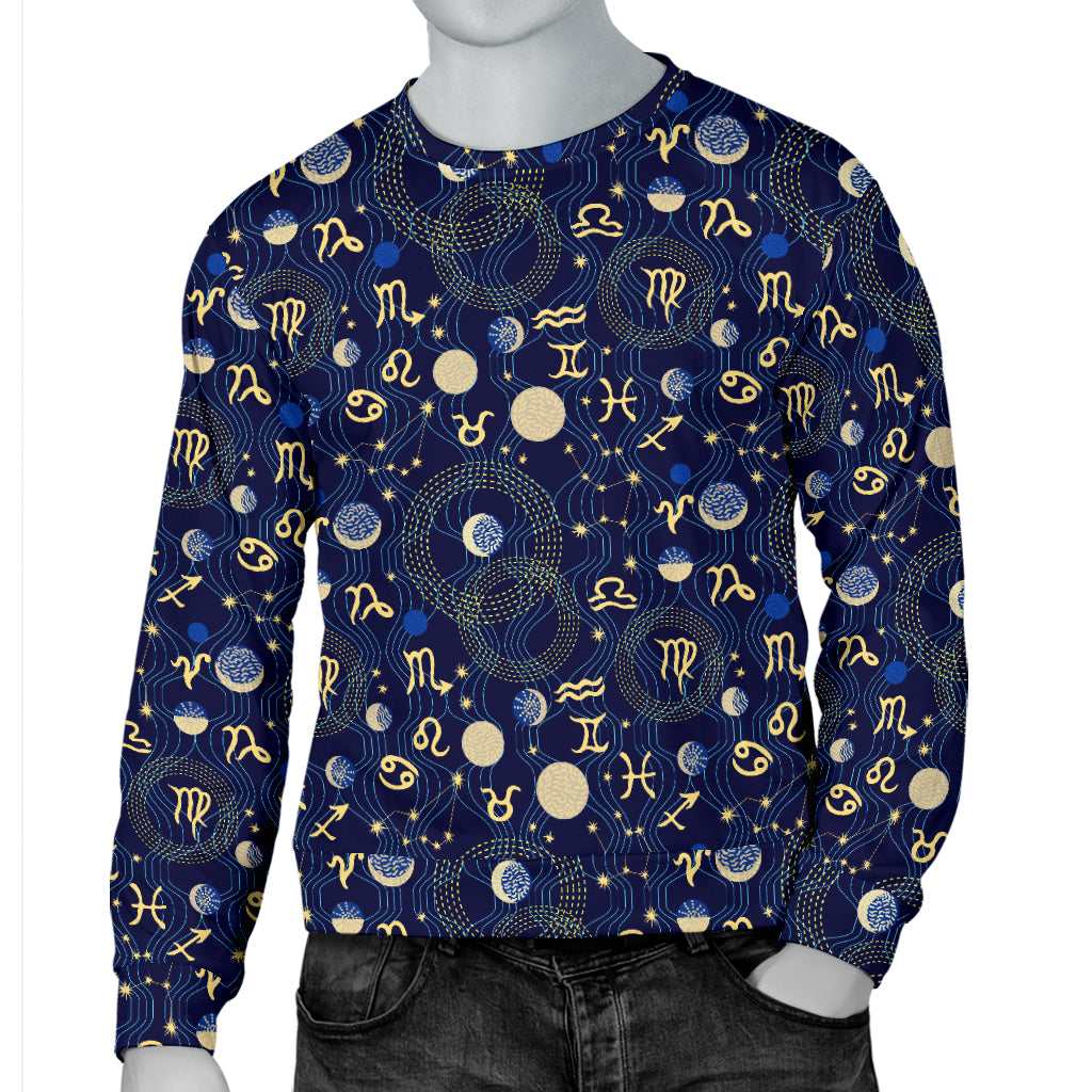 ZodiacThemed Design Print Men Long Sleeve Sweatshirt