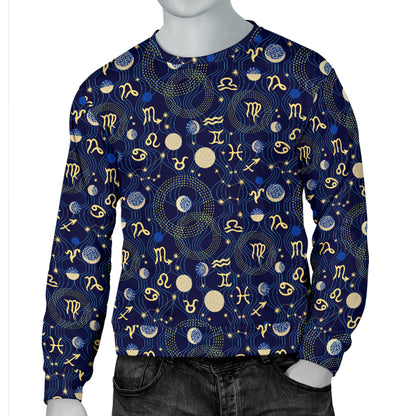 ZodiacThemed Design Print Men Long Sleeve Sweatshirt