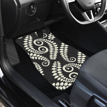 Fern Leave Print Pattern Car Floor Mats Front Back