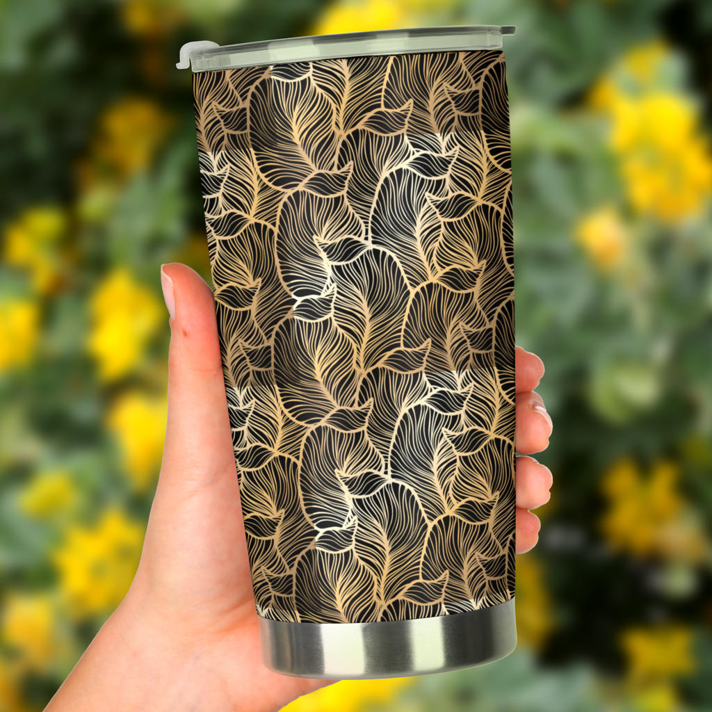 Elegant Gold leaf Print Tumbler