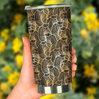 Elegant Gold leaf Print Tumbler