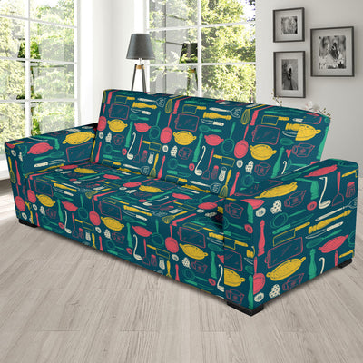 Cooking Kitchen Tools Pattern Print Design 01 Sofa Slipcover