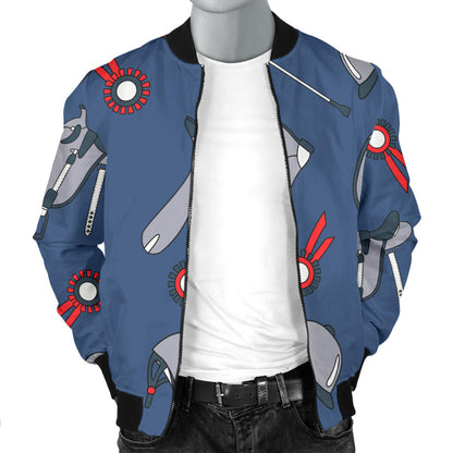 Equestrian Equipment Background Men Bomber Jacket