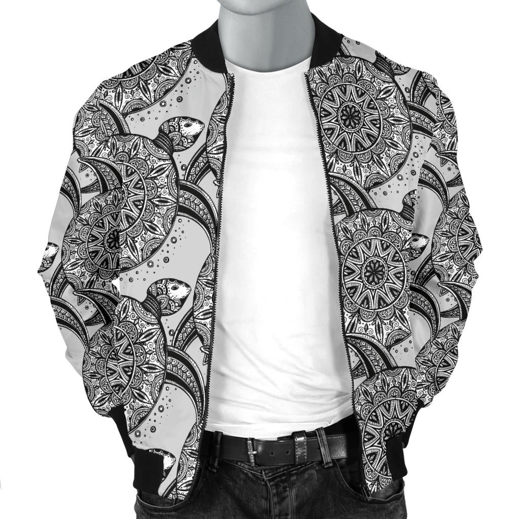 Tribal Turtle Polynesian Themed Print Men Bomber Jacket