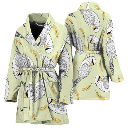 Parakeet Pattern Print Design A03 Women Bathrobe
