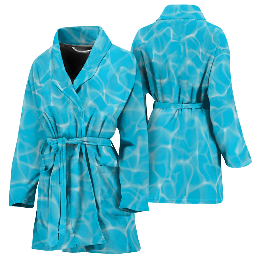 Swimming Pool Texture Print Design LKS301 Women Bathrobe
