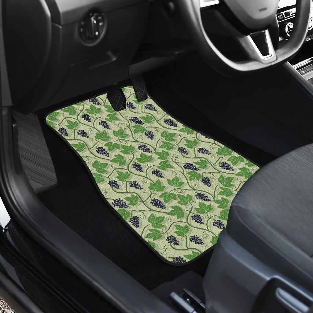 Wine Grape Thmed Print Car Floor Mats Front Back