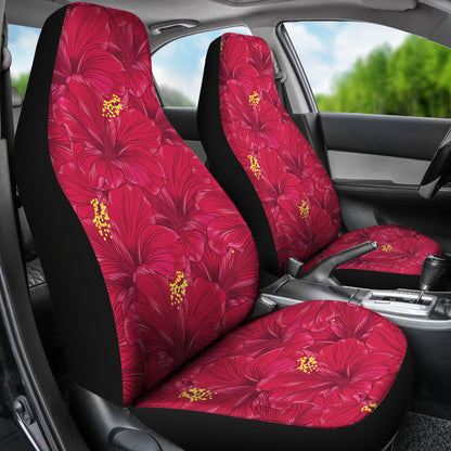 Hibiscus Red Pattern Print LKS308 Car Seat Covers
