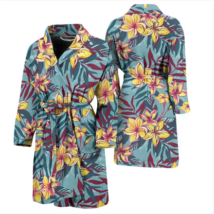Summer Floral Print Design LKS304 Men Bathrobe