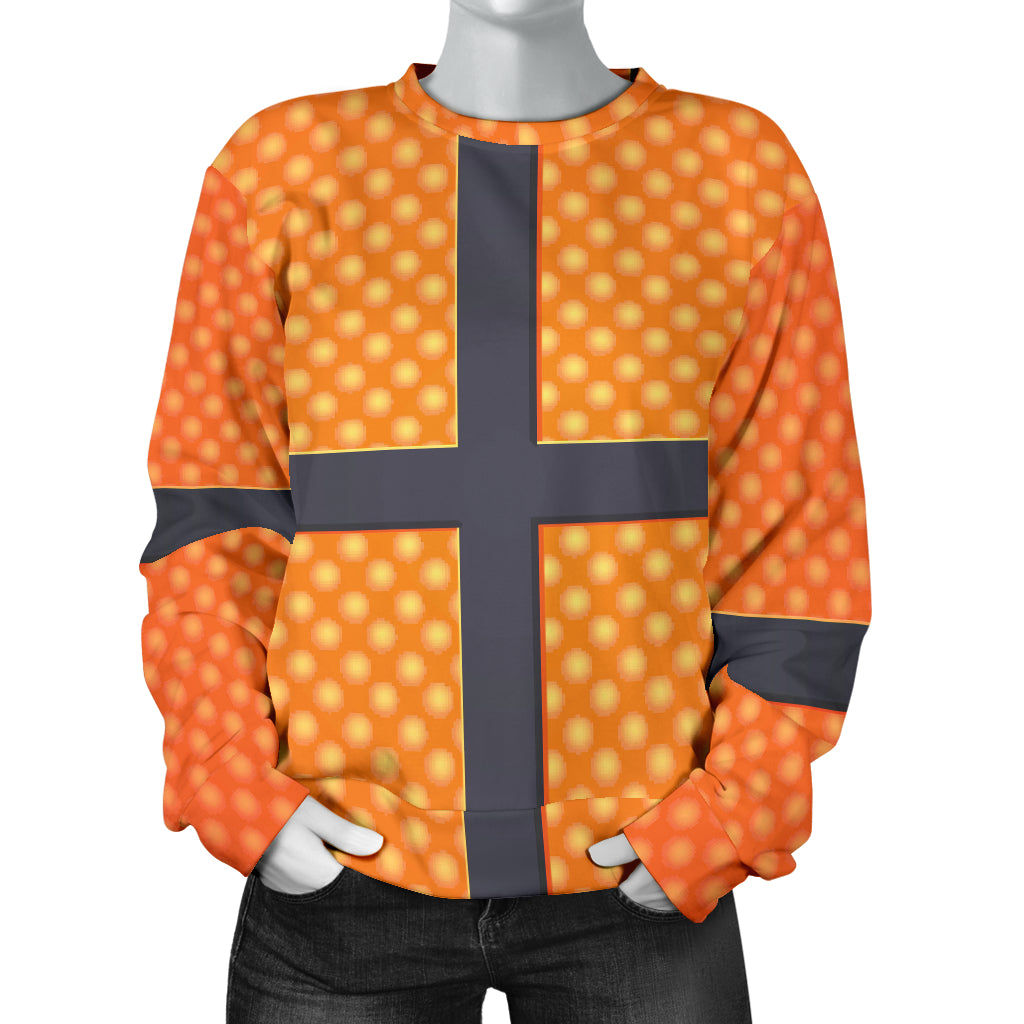 Basketball Texture Print Pattern Women Long Sleeve Sweatshirt