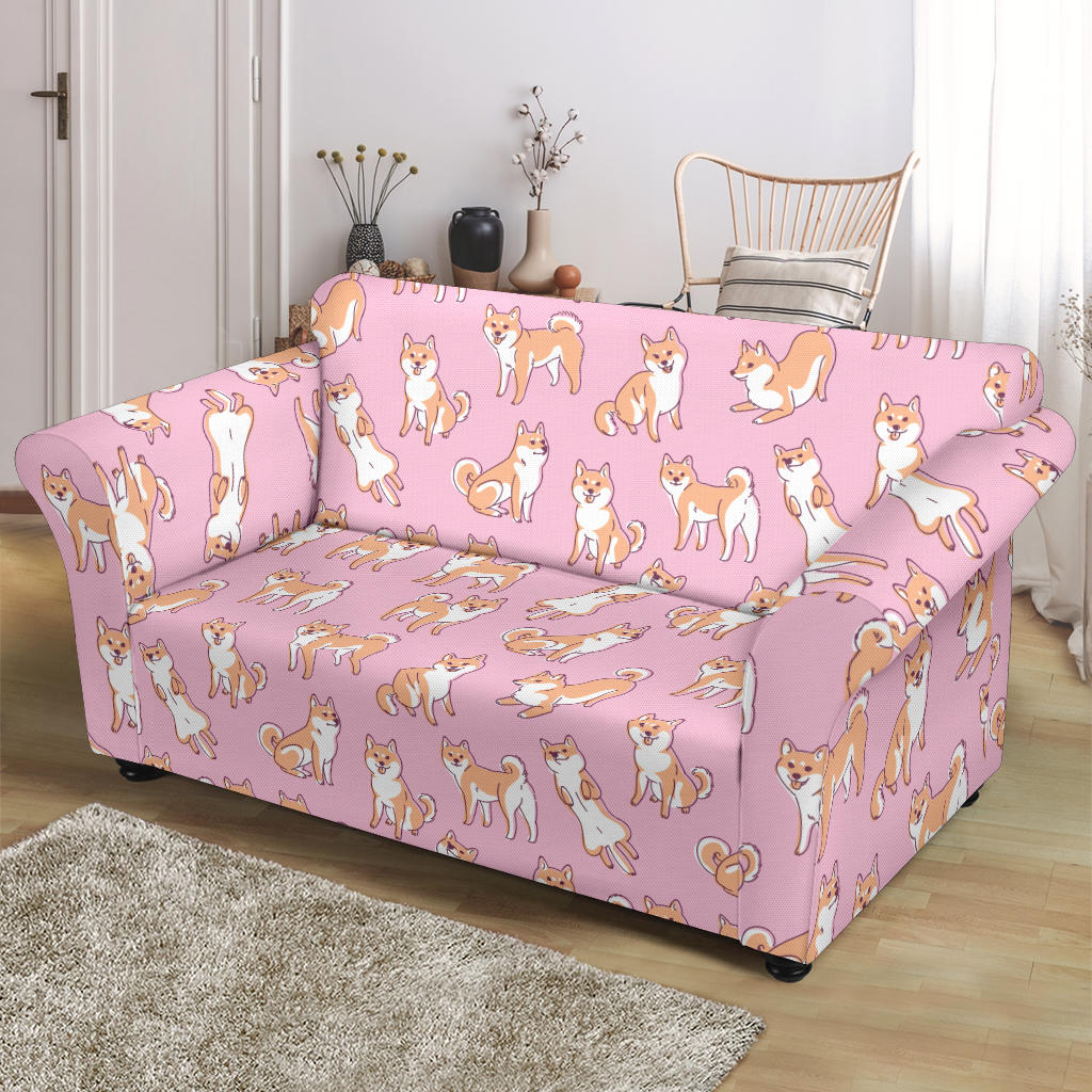 Shiba Inu Print Design LKS303 Loveseat Couch Slipcover