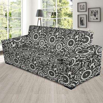 Bicycle Tools Pattern Print Design 02 Sofa Slipcover