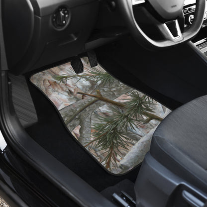 Camo Realistic Tree Forest Pattern Car Floor Mats Front Back