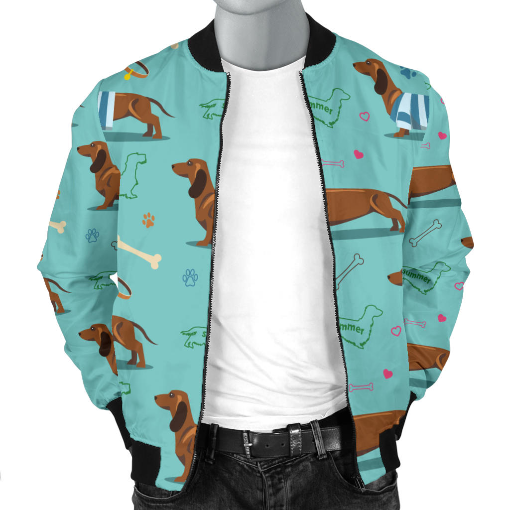 Dachshund Paw Decorative Print Pattern Men Bomber Jacket