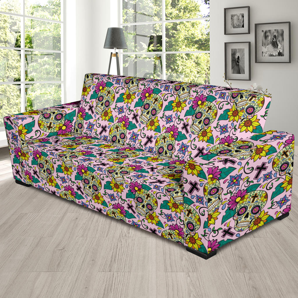 Sugar Skull Print Design LKS307 Sofa Slipcover