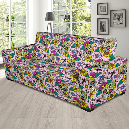 Sugar Skull Print Design LKS307 Sofa Slipcover
