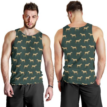 Horse Classic Themed Pattern Print Men Tank Top