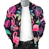 Flamingo Tropical leaves Neon Print Men Bomber Jacket