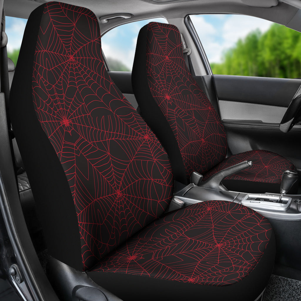Spider Web Red Print Design LKS302 Car Seat Covers