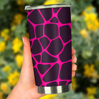 Giraffe Pink Background Texture Print Tumbler