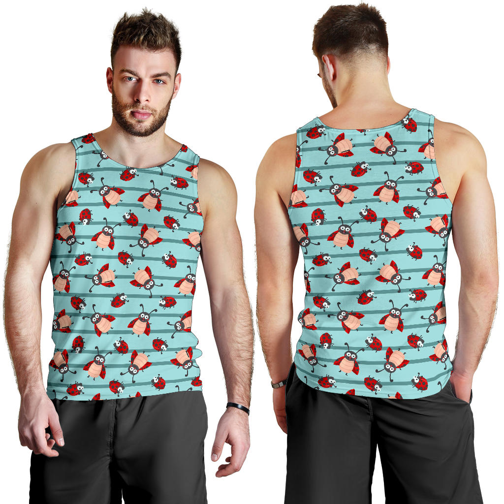 Ladybug Happy Print Pattern Men Tank Top