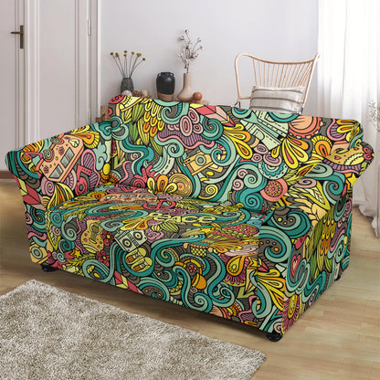 Hippie Print Design LKS302 Loveseat Couch Slipcover