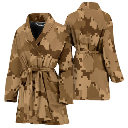ACU Desert Digital Pattern Print Design 01 Women Bathrobe