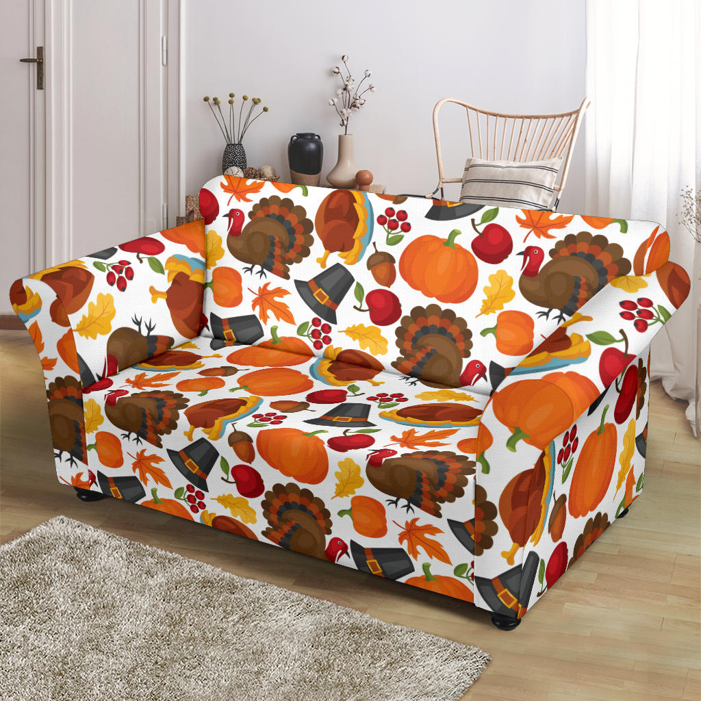 Thanksgiving Print Design LKS304 Loveseat Couch Slipcover