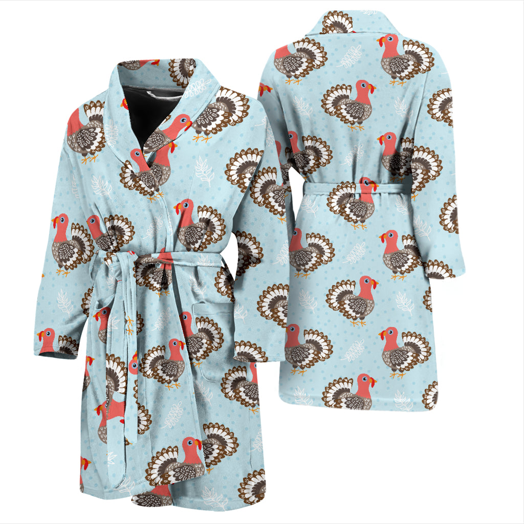 Turkey Print Design LKS403 Men Bathrobe