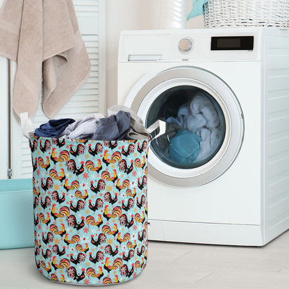 Rooster Themed Design Laundry Basket